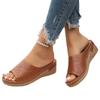 Summer new women's sandals one-word women's flat-bottomed hollow sandals women's slope heel cool slippers