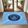 Manchester City Design Crystal Velvet Rug Soft Decorative Mat for Bedroom Entrance