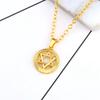 Alloy Round Hexagram Necklace Gold Color Sweater Chain Stylish Ornament Festival Birthday Gift