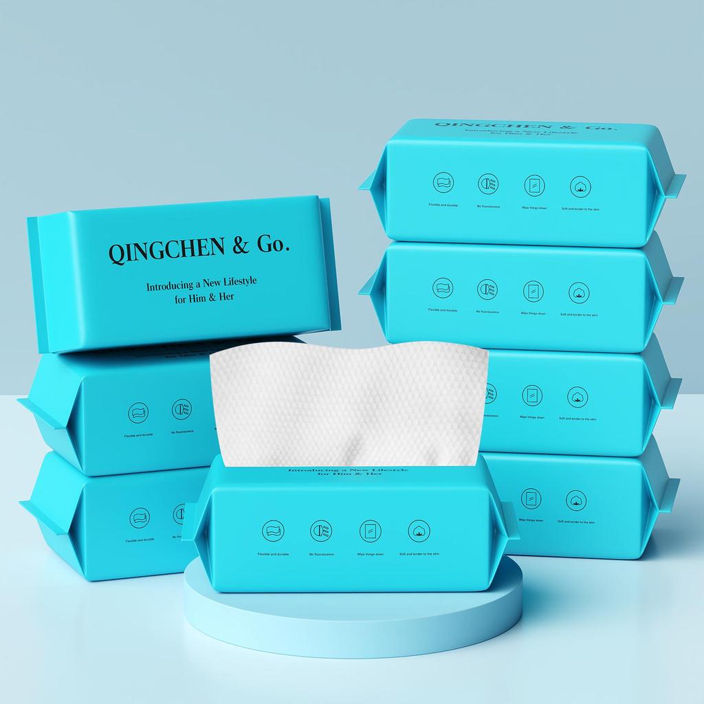 Thickened Disposable Face Towel: Soft Cotton Cleansing, Wet & Dry Dual-Use, English-Packaged.