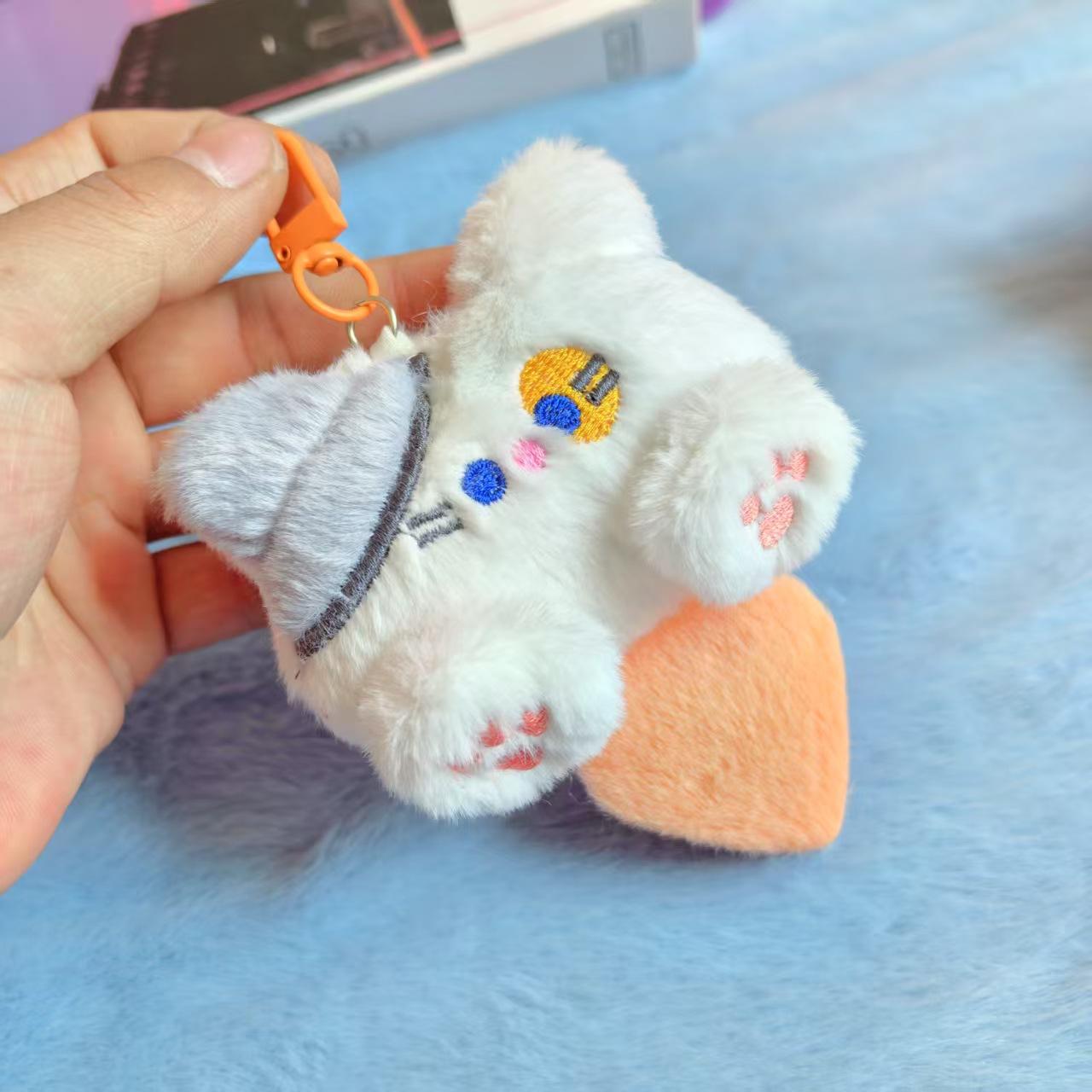

Cute Plush Cat Pendant Girl Backpack Pendant Couple Bag Keychain Decorative Gift помаранчевий