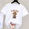 Cartoon Anime Labubu Printed T-shirt Women's Short-sleeved Loose Casual Top Couple Summer