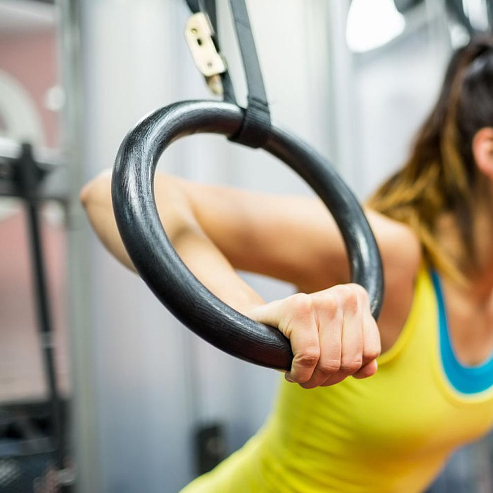 Gymnastic Gym Rings Adjustable Fitness Muscle Strength Training Straps Hoop
