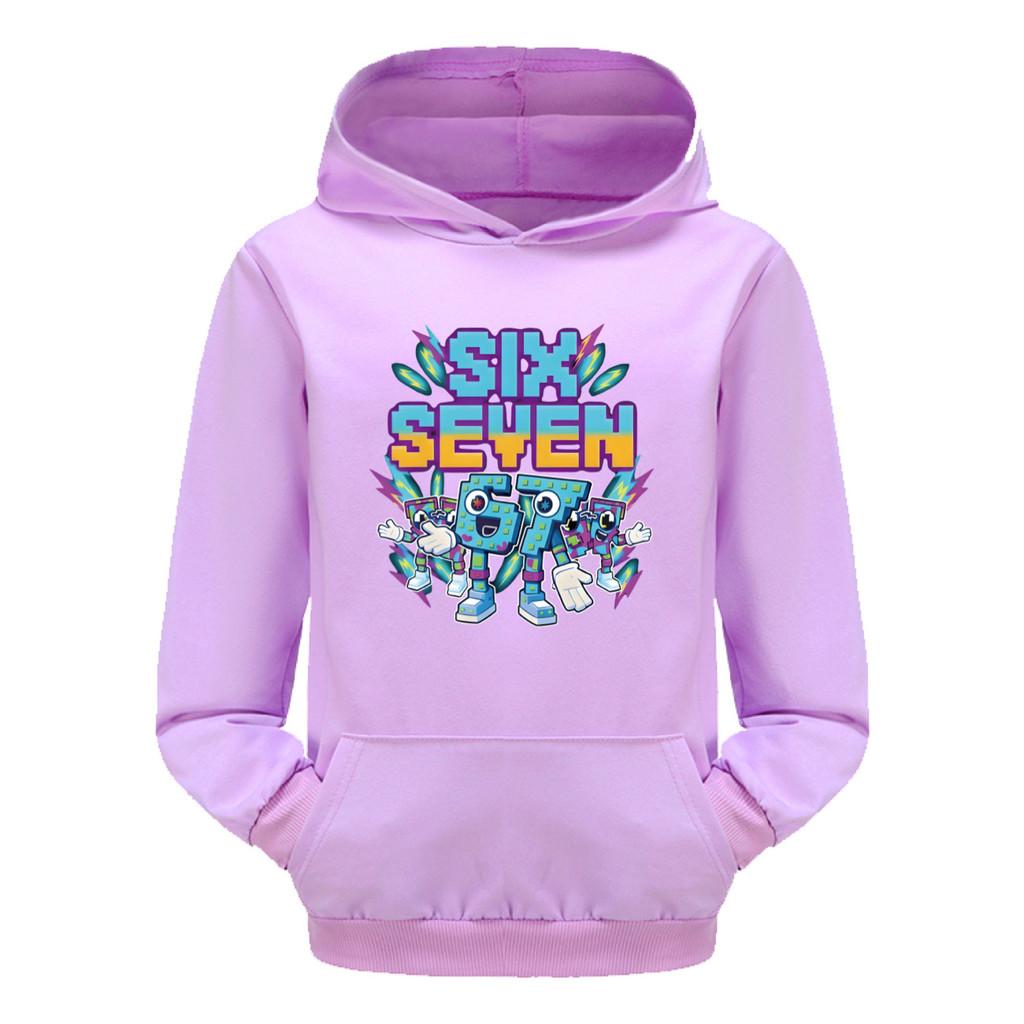 

5220 Дитячі хлопчики Дівчата Вкрасти Brainrot 67 Шість Сім Принтовані Повсякденні Толстовки з Довгими Рукавами Топ 140cm фіолетовий