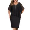 Femei Plus Size Rochii Elegante pentru Banchet Iregular Bodycon Sifon Ball Bal Seara Party Rochie Midi