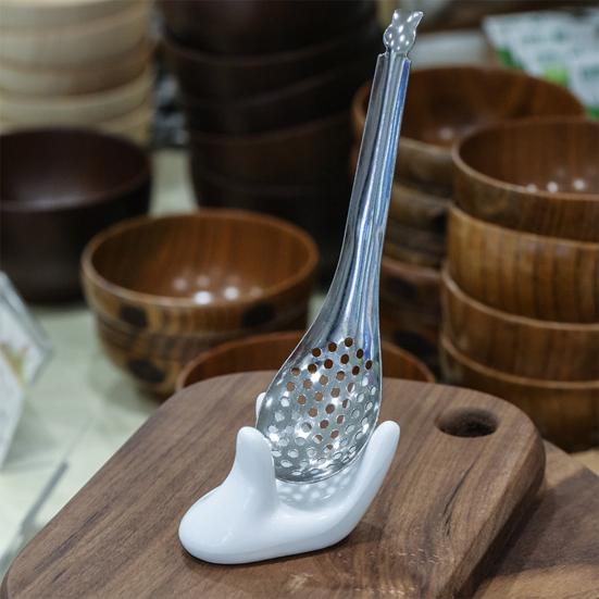 Convenient Colander Soft Hold Stainless Steel Multifunctional Portable Caviar Scoop Spoon for Kitchen