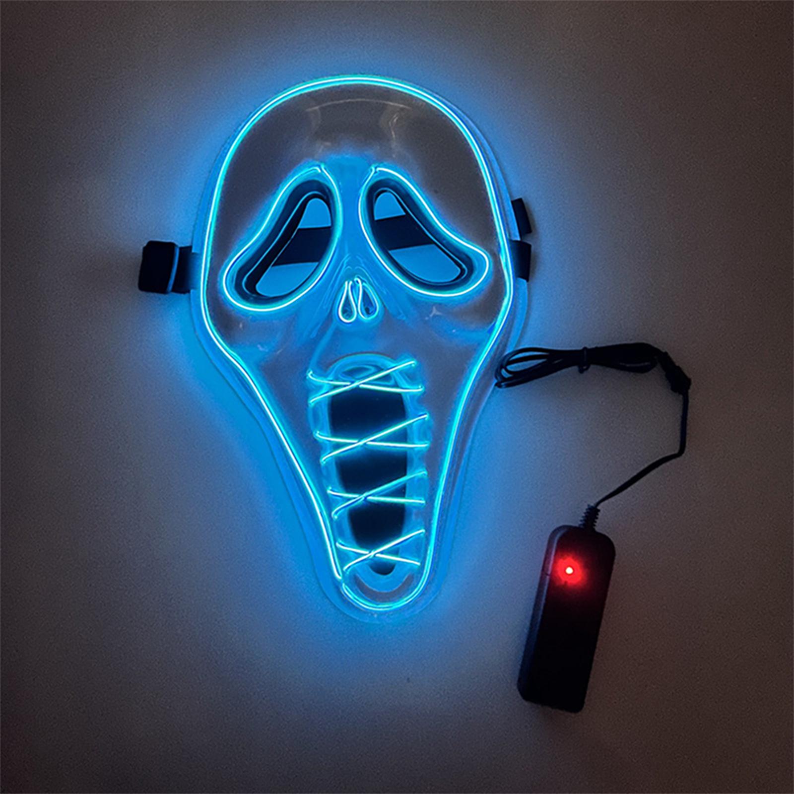 

LED Luminous Mask Fluorescent Mask Party LED Horror Mask One Size