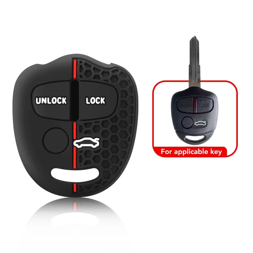 

Силиконовый чехол для автомобильного ключа, защитный чехол для брелока Mitsubishi Evolution Lancer EX Grandis Outlander Triton Pajero ASX чёрный