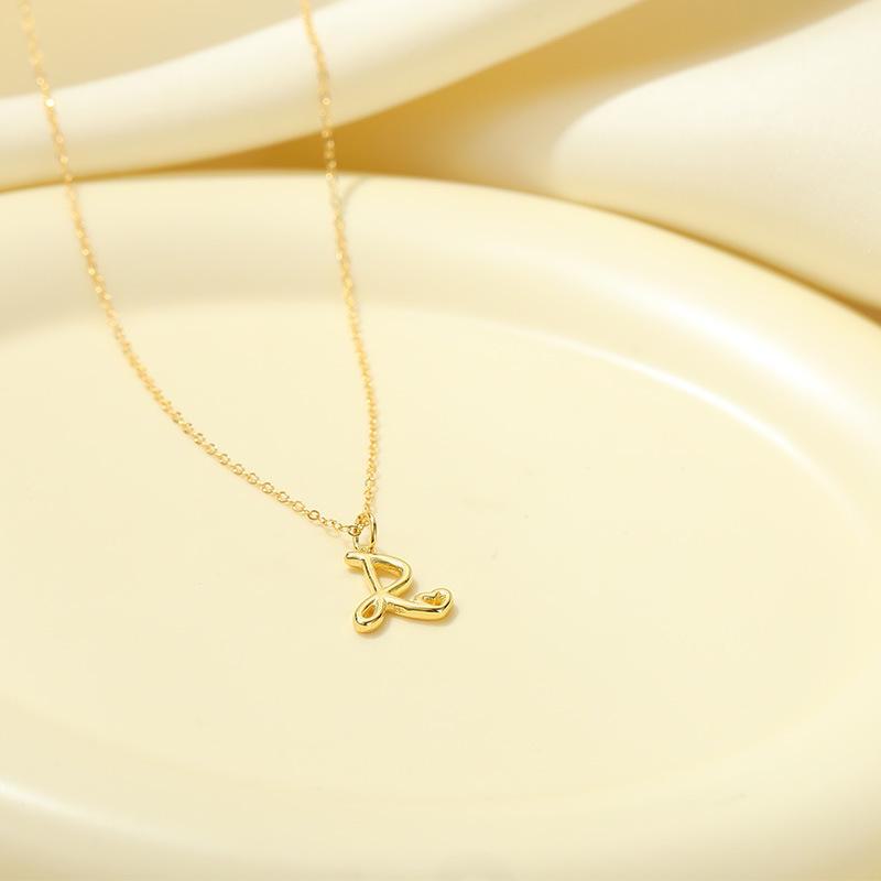 Banyan Tree S925 Silver English Letter Pendant Necklace - Simple, Elegant Style for Mother's Day