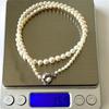 Used Certificate of authenticity included  Akoya Pearl Pearl necklace 3.3-6.9mm Gradient Necklace Silver Engraved Pearl Pearl