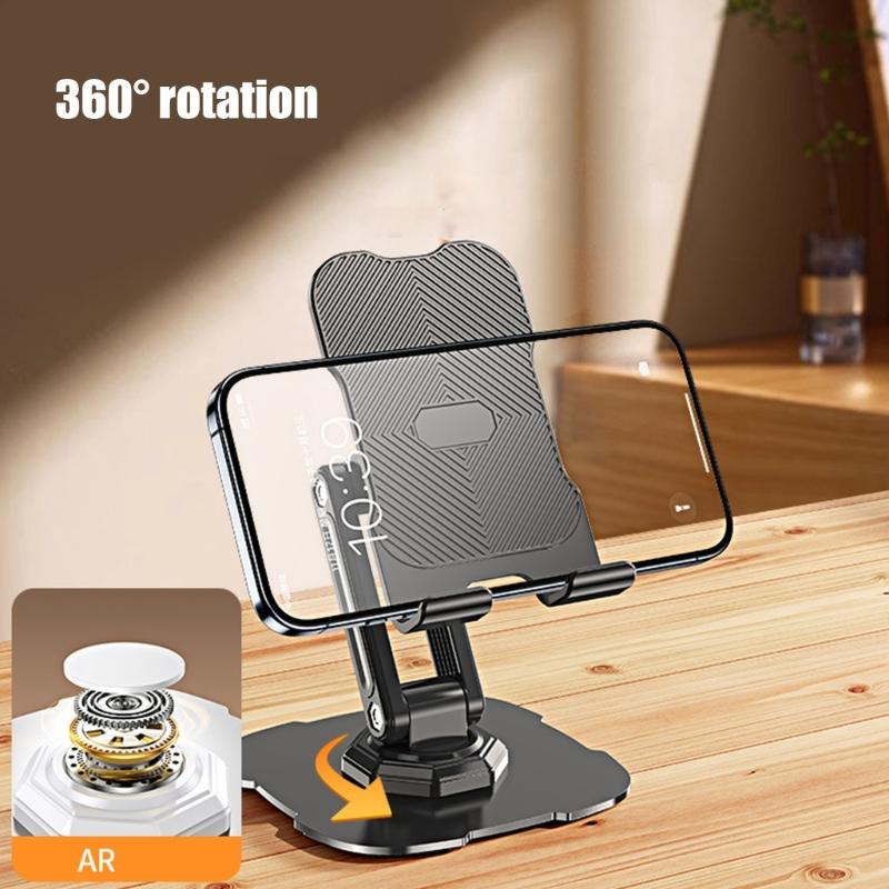 Cellphone Dock Foldable Tabletop Phone Support Cradle Holder Angle Height Adjustable Phone Tablet Stand Rotating Bracket