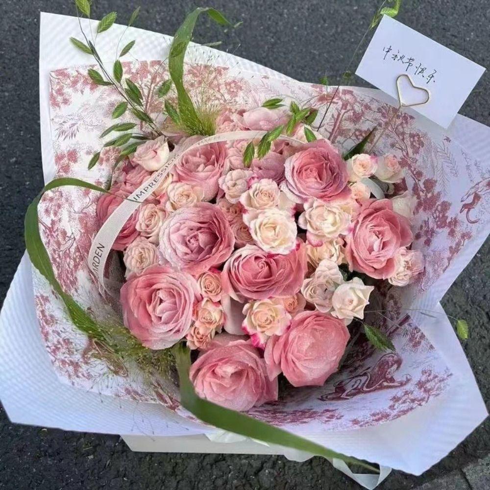 10pcs Antique Flower Packaging Paper Floral Pattern Gift Packaging Paper  Room Decor