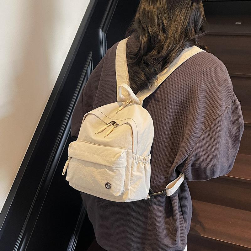 Backpack for women's summer multi-purpose single shoulder lightweight simple solid color mini backpack casual sports breast bag