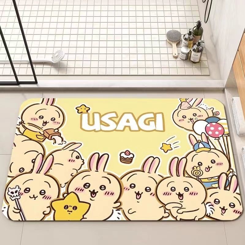 Cartoon Animal Chii Kawa Usagi Carpet Mat Cute Kawaii Chiikawa Rug Soft Non-Slip Home Decoration For Kids Room Welcome Mat