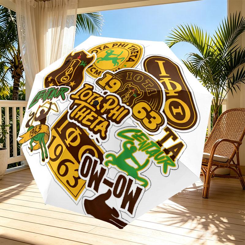 Iota Phi Theta Print Automatic Open Close Umbrella, Portable Foldable Umbrella, for Outdoor Commute Camping Trip, Ideal Birthday Gift
