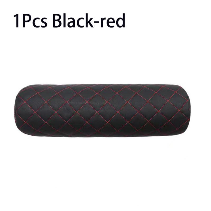 Luxury Car Seat Neck Pillow Headrest Car Leather Memory Chair Cervical Pillow Office Chair Seat Breathable Cylindrical Headrest