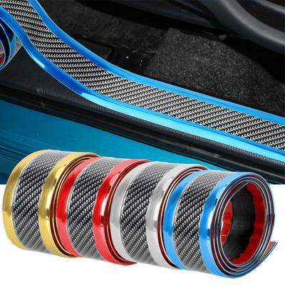 Adhesivo resistente a arañazos para umbral de coche, fibra de carbono, resistente a arañazos, tira protectora para borde de puerta, película para parachoques de coche