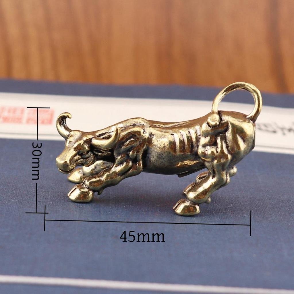 Reine Messing Wall Street Bulle Tierkreis Ochse Dekoration - Kleine Teehaustier-Ornamente für Heim- und Desktop-Handwerk.