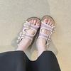Version platform belt buckle casual open-toed sandals wear retro one-pedal beach shoes