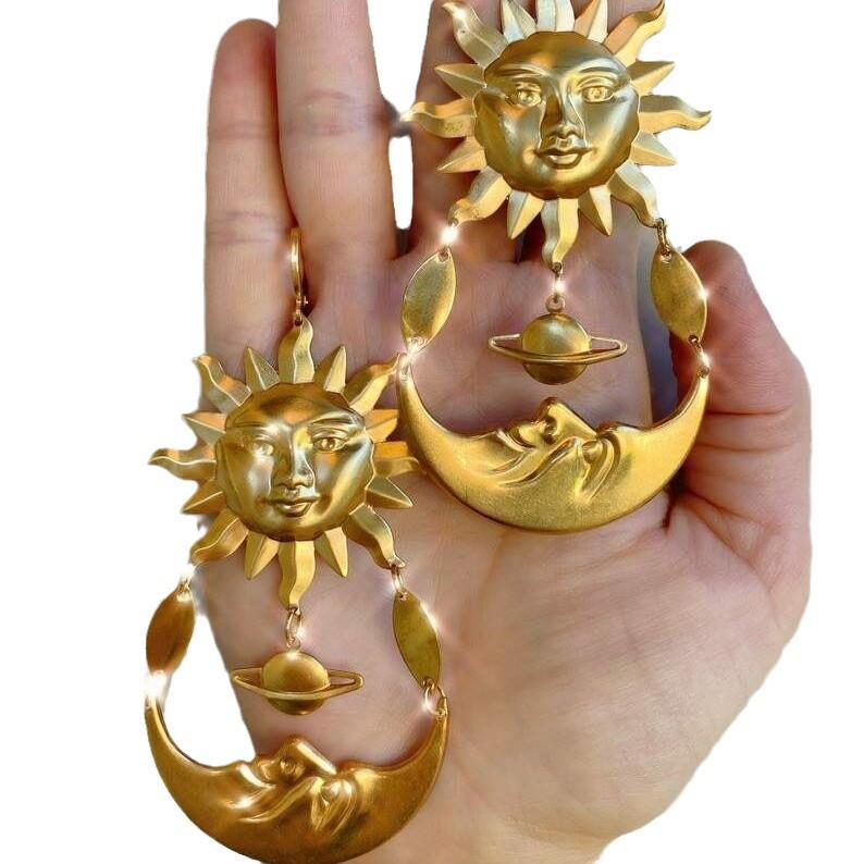 Sonne Mond Ohrringe - Innovatives, Einzigartiges Design