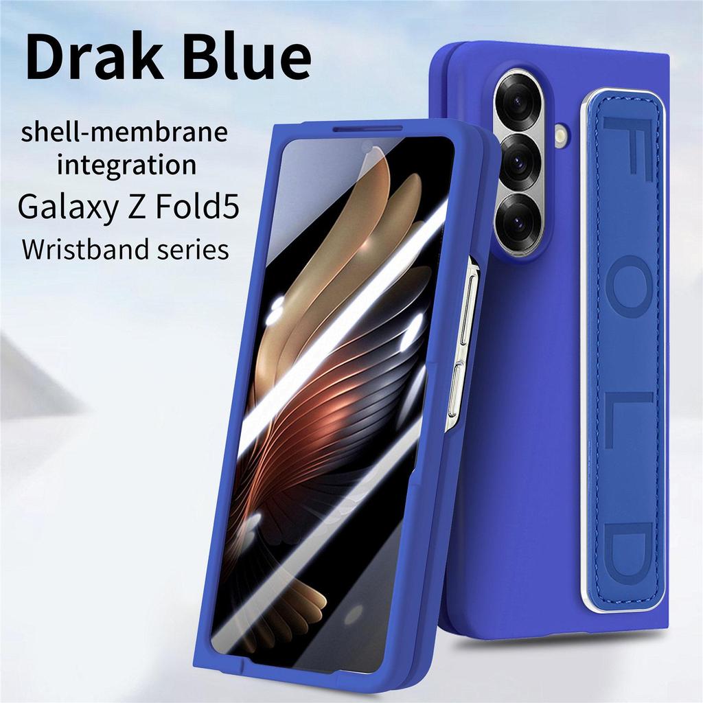 ZFold7 Elastic Rope Wristband Phone Case with Integrated Shell & Skin-Feel PC Spray for Foldable Screen