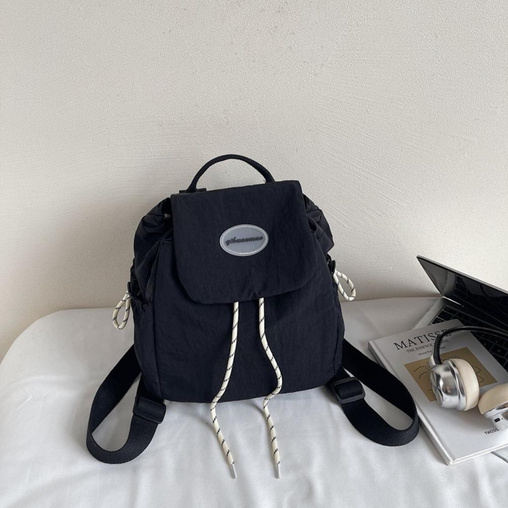 

Портативный многокарманный повседневный рюкзак Легкий минималистичный рюкзак для поездок Студенческий чёрный