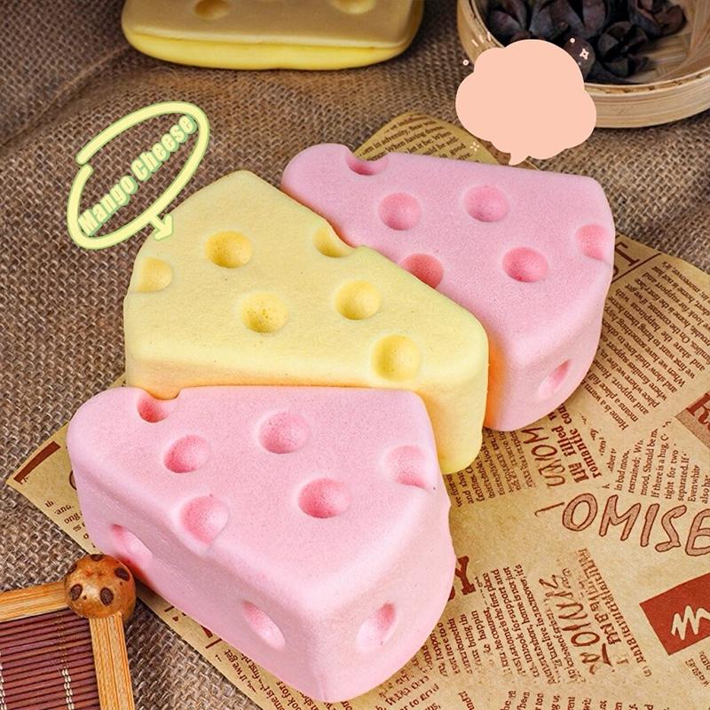 Cheese Bread Squishy Toys Stress Relief Decompression Toys Squeeze Cheese Bread Sensory Toys Party Gifts Anti Stress Props