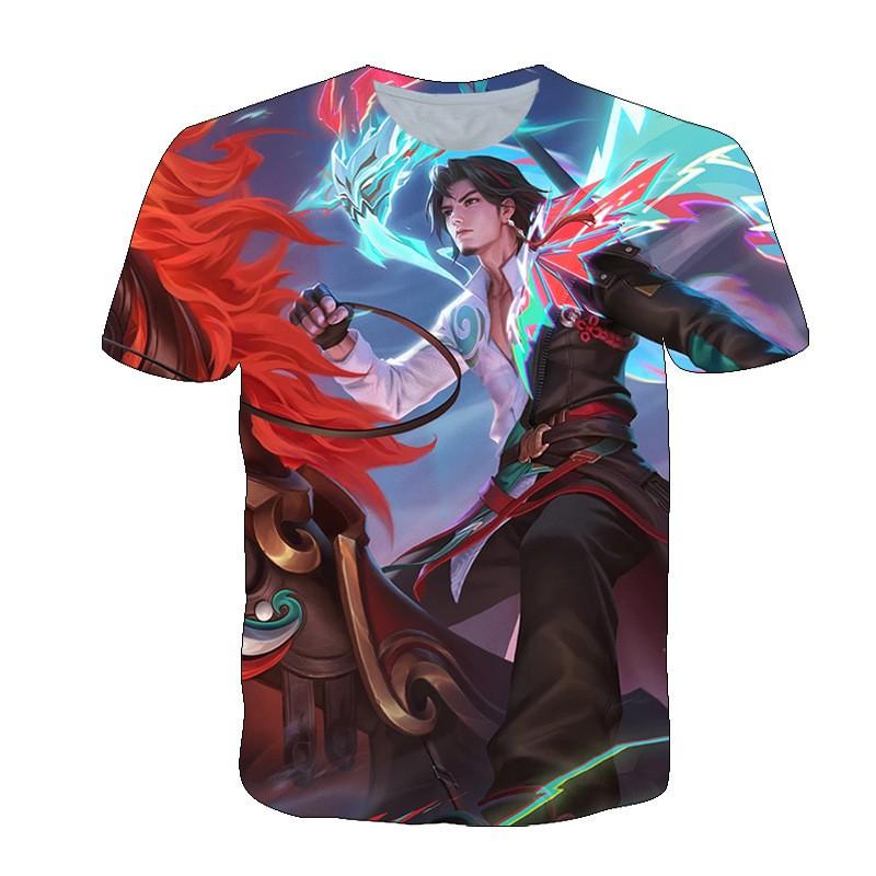 Men Women Gaming T-Shirt With 3D Digital Print Character Design Casual Short Sleeve Tee