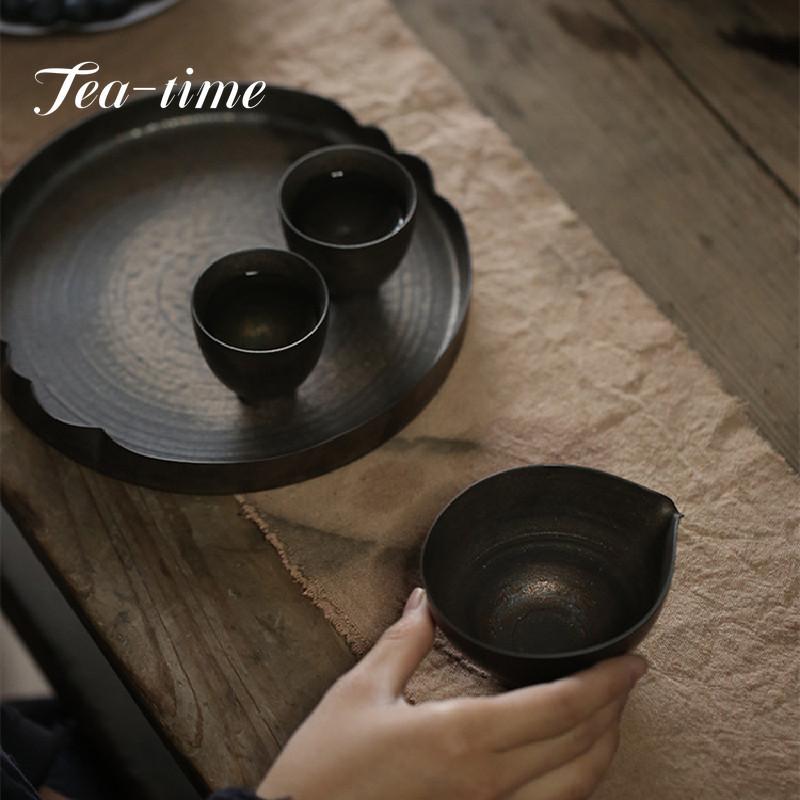 180 ml keramický džbán na čaj v japonském stylu Retro zlacená glazura Malý hrnek spravedlnosti Čínský čaj Čahai Čajový obřad Příslušenství