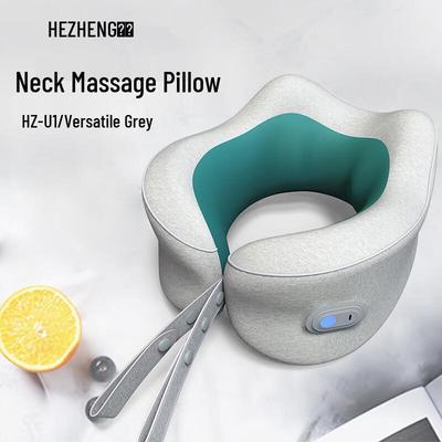 HEZHENG Oreiller Coussin Masseur de Cou Portable en Forme de U Prise CN (adaptateur inclus)