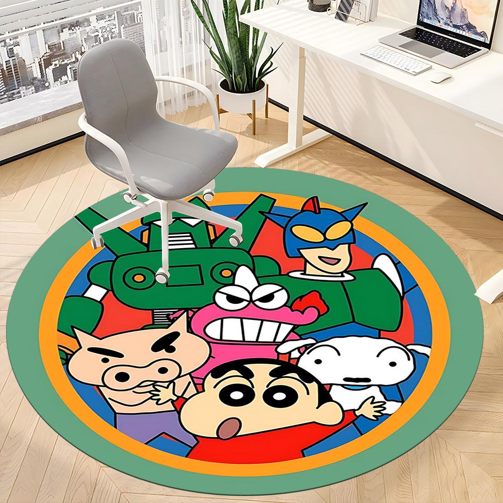 1PC Crayon Shin-chan Office Round Area Rug, Indoor Mat Suitable For Office, Under Office Chairs Bedroom Living Room Home Decor DT1212034