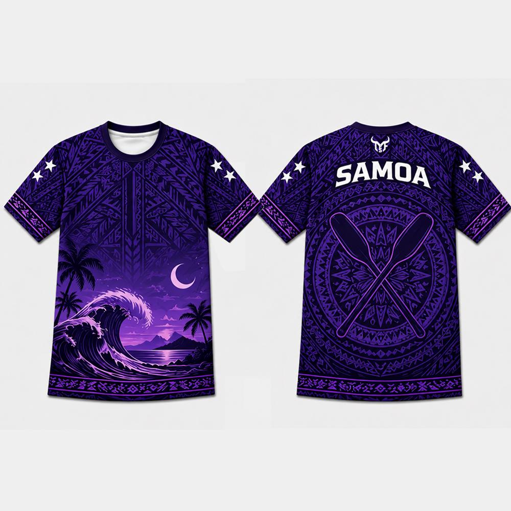 New Samoa Vintage Jersey Sports Quick Dry Football T-shirt Polynesian Tribal Tattoo Samoan Sea Turtle & Sailboat Graphic Tops XXS
