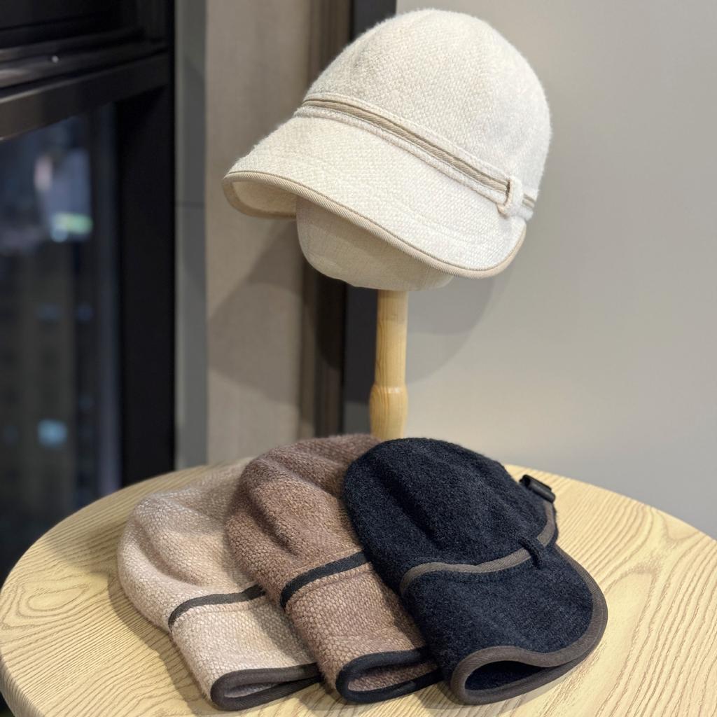 Mink Velvet Autumn and Winter Style Hat Basin Hat Korean Style Warm Fisherman Hat with Irregular Brim Elegant and Versatile