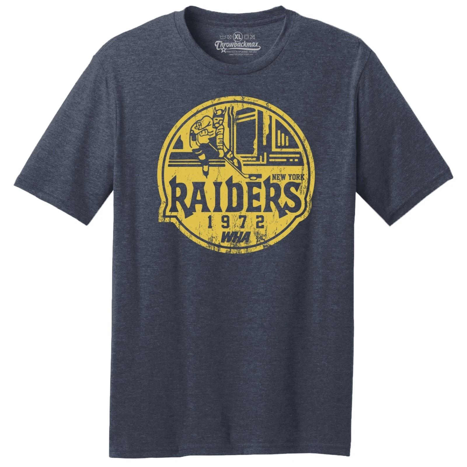 New York Raiders 1972 WHA Hockey TRI-BLEND Tee Shirt - Rangers, Islanders 4XL