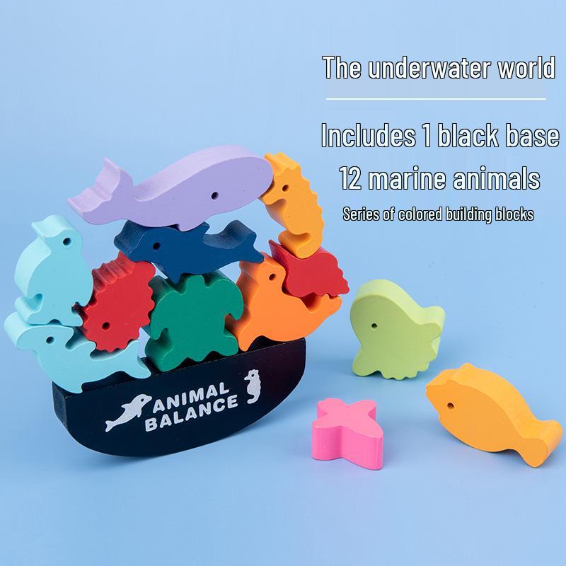 

Children s Zoo Balance Beam Stacking Blocks - Early Education Toy 20.5*13*3 cm