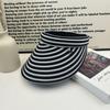 Classic plaid striped bucket hat spring and summer new thin temperament bucket hat showing small face showing small tide
