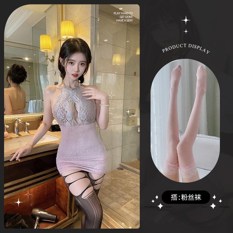 Sex underwear pure desire hottie shiny sexy neck uniform shiny temptation royal sister secretary hip skirt