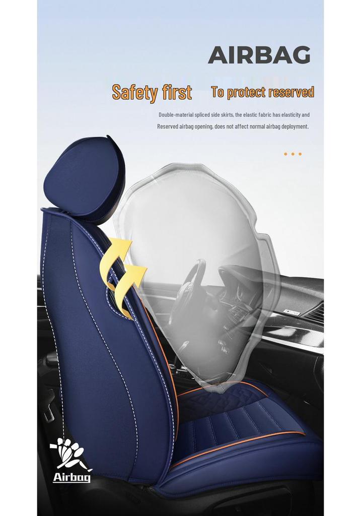 3D Full Surround Leather Car Seat Cushion for Five-Seaters - Universal Fit for All Seasons (Autumn/Winter) - Sedan & Small Car Cover