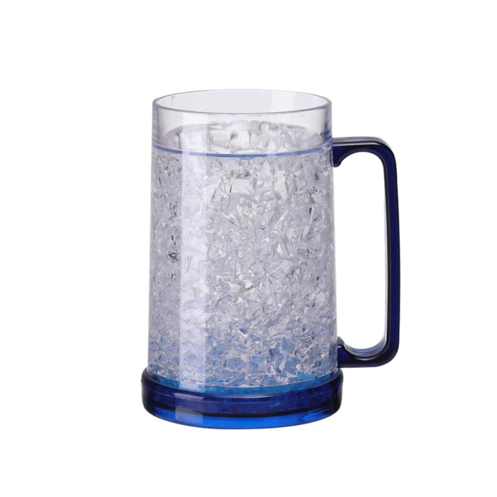 Bicchiere da Birra Trasparente Congelabile 450ML Capacità Tazza per Bevande Feste all'Aperto