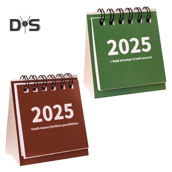 

2 шт. 2025 настольный календарь мини настольный перекидной календарь портативный школьный канцелярский планировщик обучения карманный календарь красный/зелёный