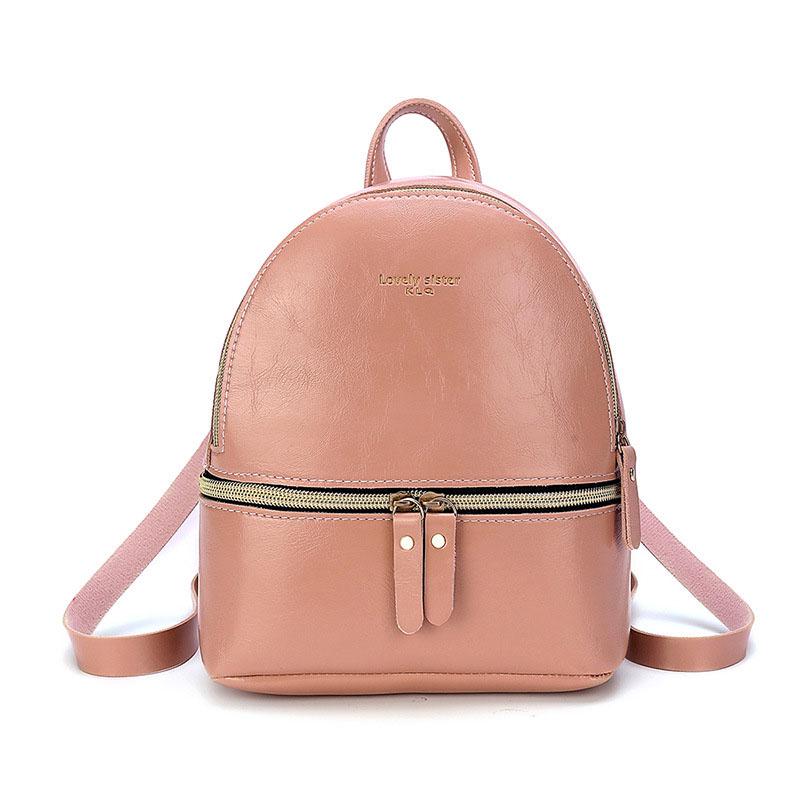 Style Women's Backpack Casual Student Mini Leather Solid Backpack Schoolbag Girls Gift Shoulder Bag