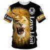 Summer Fierce Lion Graphic trička pro muže Zvířecí potisk Denní výstřih Volný Trička s krátkým rukávem Streetwear Oversized trička