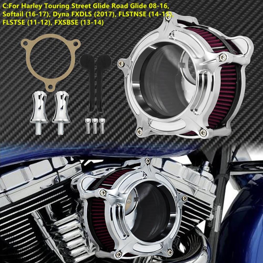 Motorcycle Air Cleaner Intake Filter Chrome For Harley Sportster XL48 Dyna FXDLS Touring Electra Road Glide Softail FLSTNSE