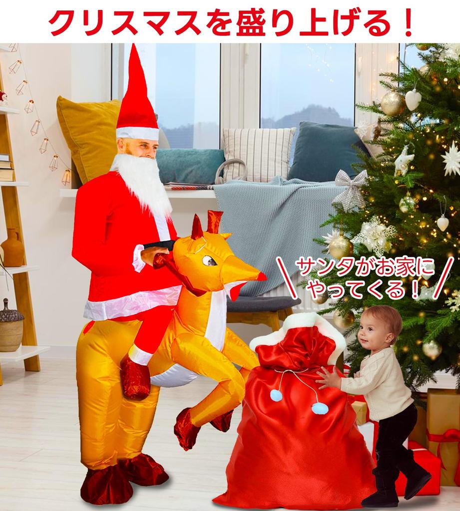 CLEAN HOUSE Herren Erwachsenen Weihnachtskostüm, Weihnachtsmann Rentier Kostümset, Hut, Bart und Sack