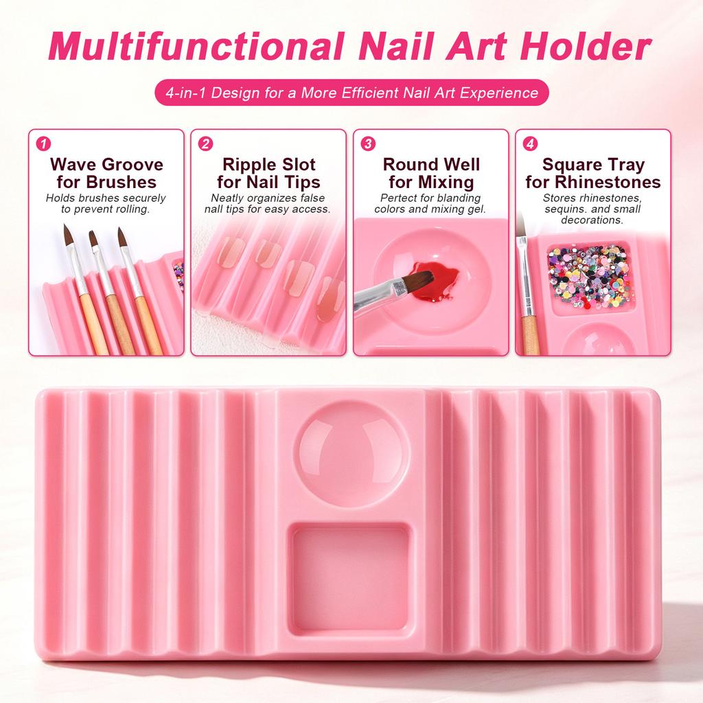 Nail Art Palette Pen Holder Desktop Storage Rack Nail Mold Tray Glue Mixing Pen Holder Color Palette Manicure Tools