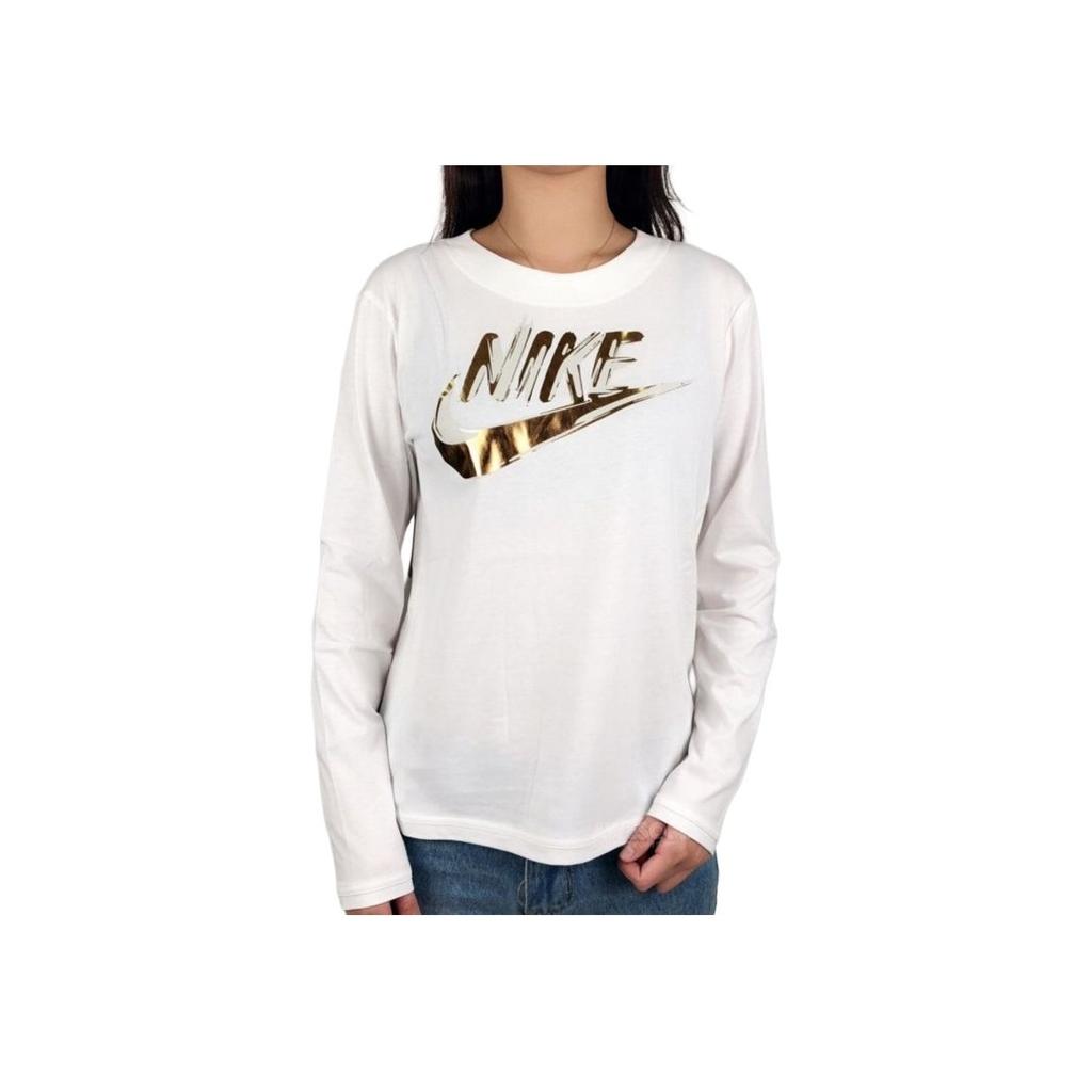 Nike Logo Casual Long Sleeve T-Shirt Women tops White 939349-100