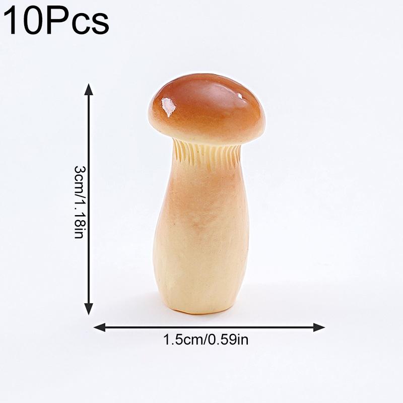 10pcs Mini Ornaments DIY Resin Mushroom Ornaments Cute Simulation Mushroom Black Fungus 11 Styles