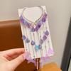 Mermaid Pearl Hair Clip Sweet Bow Accessories Fashion Tassel Forehead Chain  for Children