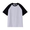 Spring and summer g heavy loose top American retro pure cotton shoulder ramp short sleeve contrasting color couple T-shirt contrasting color design