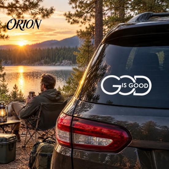 Car Body Trim Stickers God Is Good Sticker, Reflective Waterproof PVC Decal, Scratch Cover Decals Sunproof Exterior Decoration Accessories for Trucks